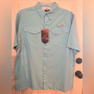 Habitat Men’s Short Sleeve Button-Down Shirt - Light Blue